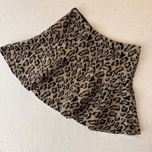 Free People Leopard Print Mini Skirt Brown Black Size 8 A Line